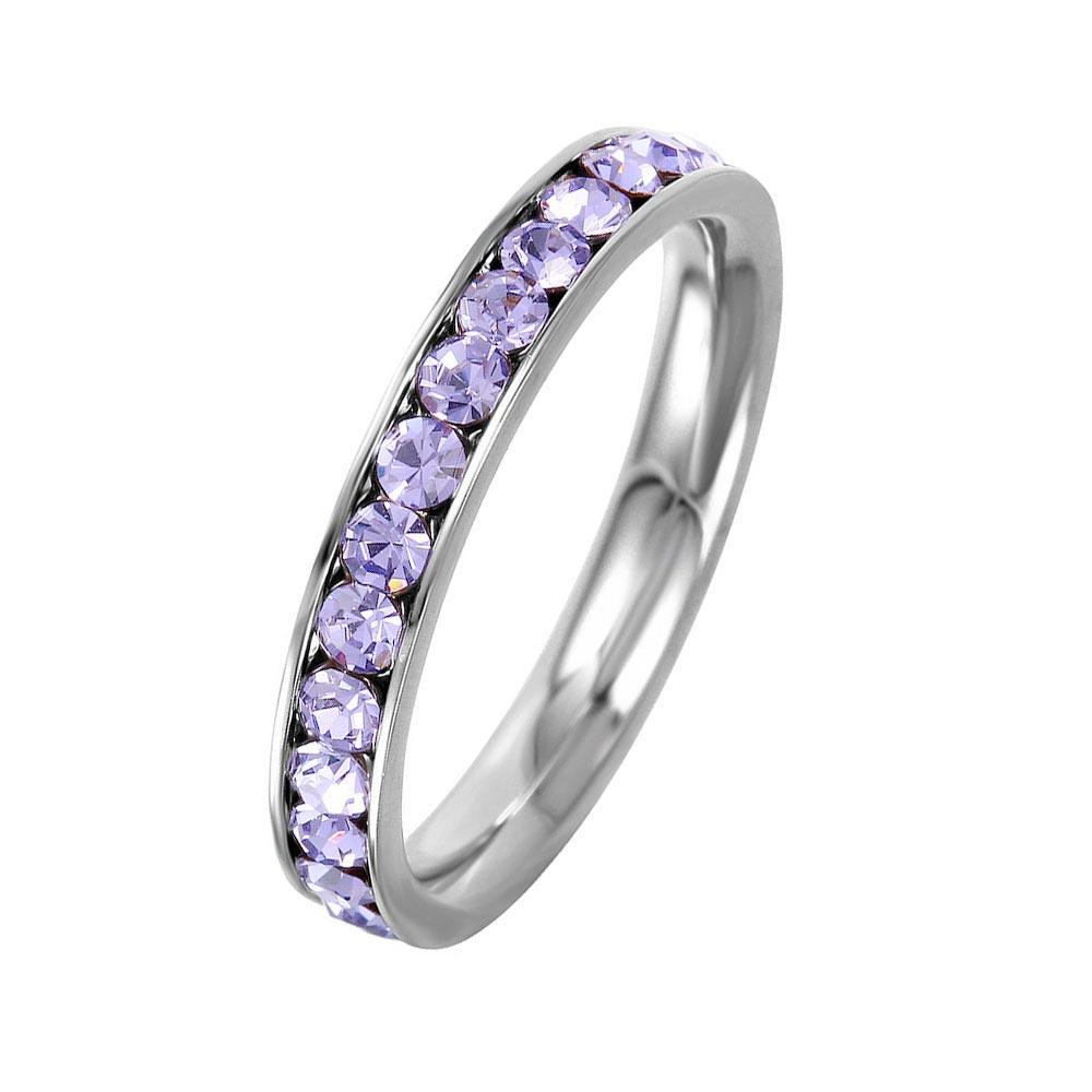 Stainless Steel CZ Eternity Band June - SSR15JUN