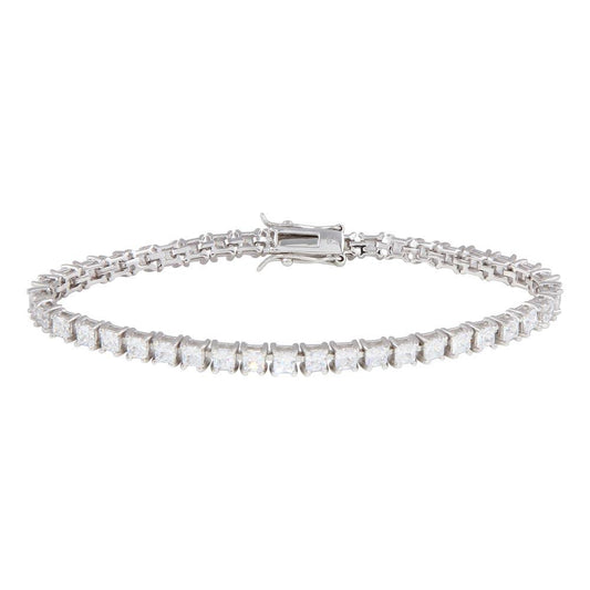 Silver 925 Rhodium Plated Clear CZ Tennis Bracelet - STB00008 | Silver Palace Inc.