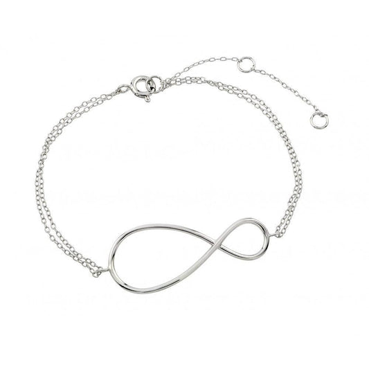 Silver 925 Rhodium Plated Exaggerated Infinity Sign Bracelet - STB00496RHD | Silver Palace Inc.