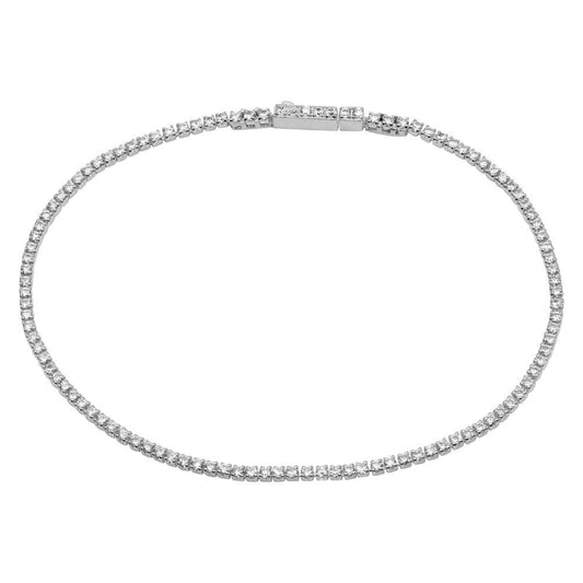 Silver 925 Rhodium Plated CZ Tennis Bracelet - STB00558RH | Silver Palace Inc.