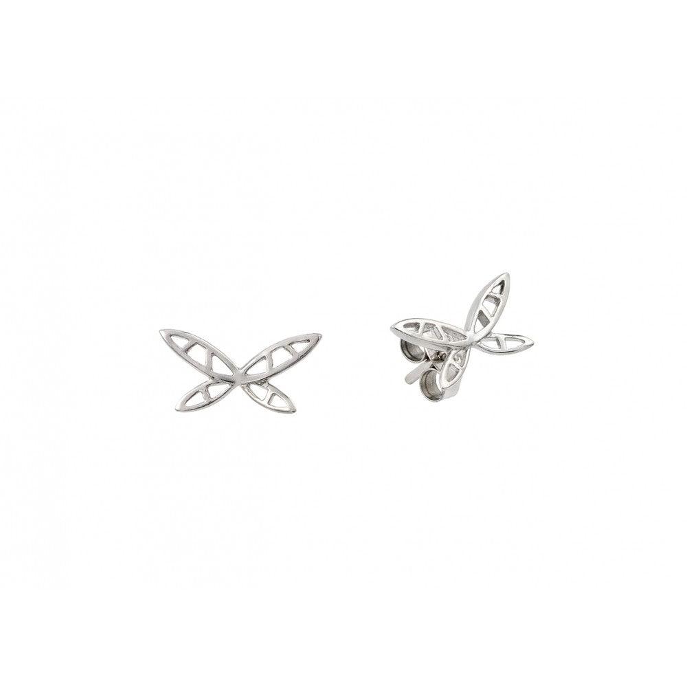 Silver 925 Rhodium Plated Round Clear CZ Dangling Hook Earrings - STE00875 | Silver Palace Inc.