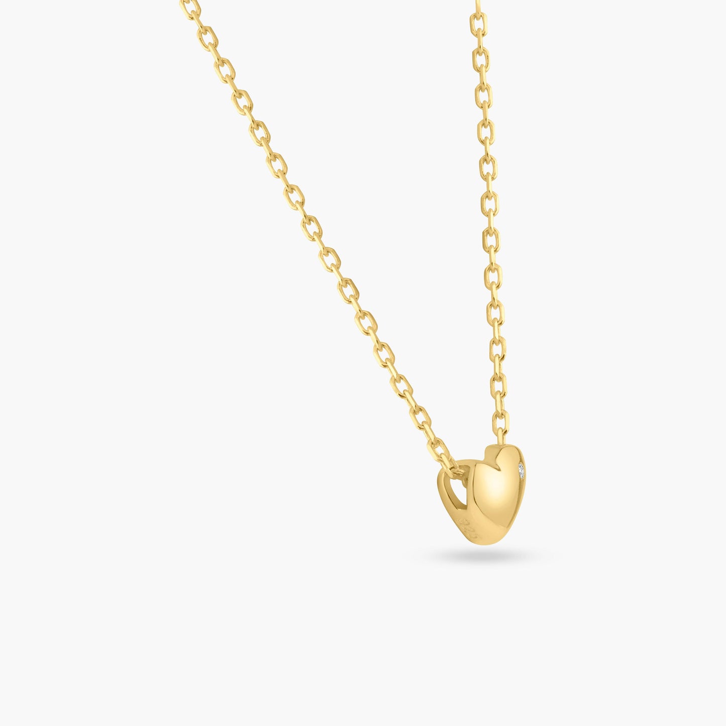 Silver 925 Gold Plated Small Heart with Stone Necklace - STP01542GP