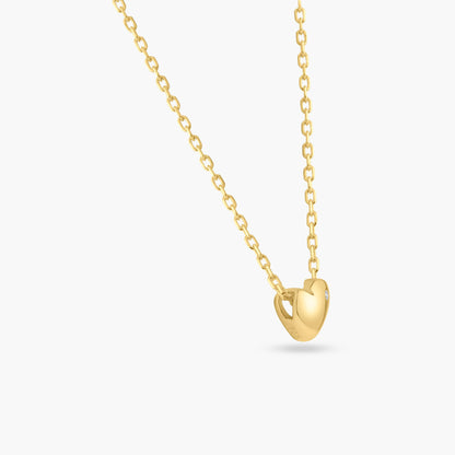Silver 925 Gold Plated Small Heart with Stone Necklace - STP01542GP
