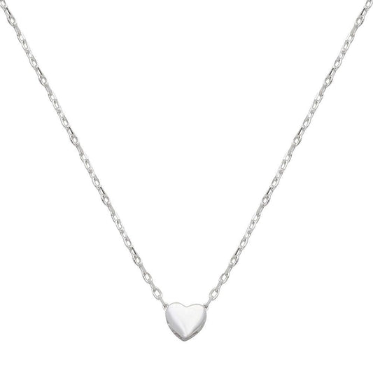 Silver 925 Rhodium Plated Small Heart Necklace - STP01543 | Silver Palace Inc.