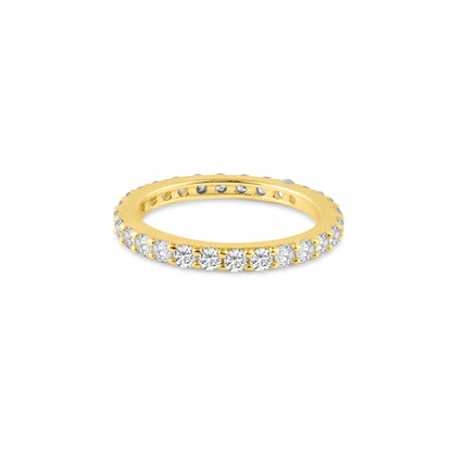 Silver 925 Gold Plated Clear CZ Stackable Eternity Ring - STR00119GP