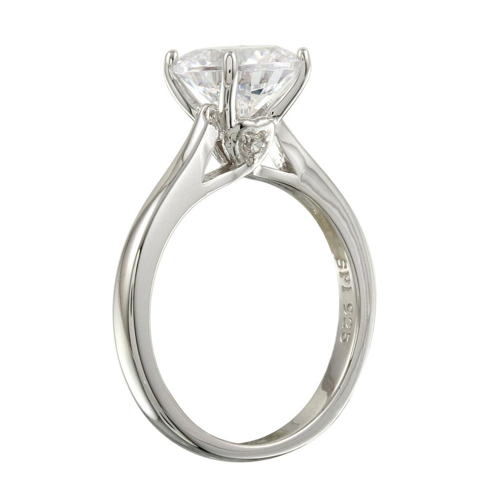 Silver 925 Rhodium Plated CZ Stone Ring - STR01094