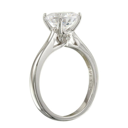 Silver 925 Rhodium Plated CZ Stone Ring - STR01094