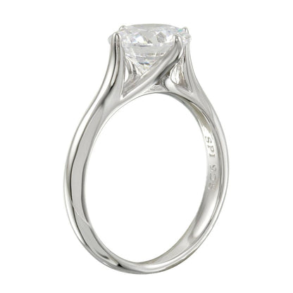 Silver 925 Rhodium Plated CZ Stone Ring - STR01095