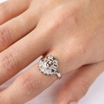 Silver 925 Rhodium Plated 15 Ring with CZ - TMR00005