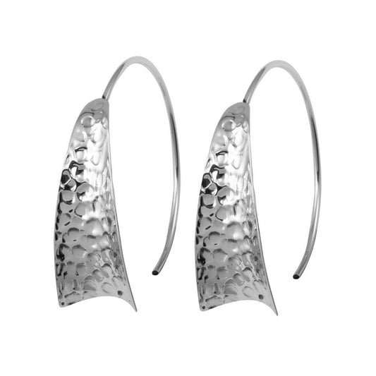 Silver 925 Rhodium Plated Dangling Semi-Hoop Earrings - TRE00015 | Silver Palace Inc.
