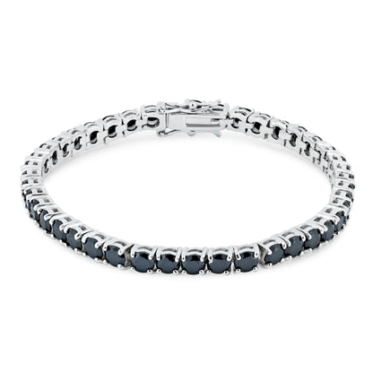 Silver 925 Rhodium Plated Black Onyx Bracelet - BGB00223