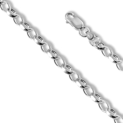 Silver Flat Wire 4 Wided DC Oval Rolo 090 Chains 5.3mm  - CH31