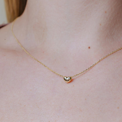 Silver 925 Gold Plated Small Heart with Stone Necklace - STP01542GP