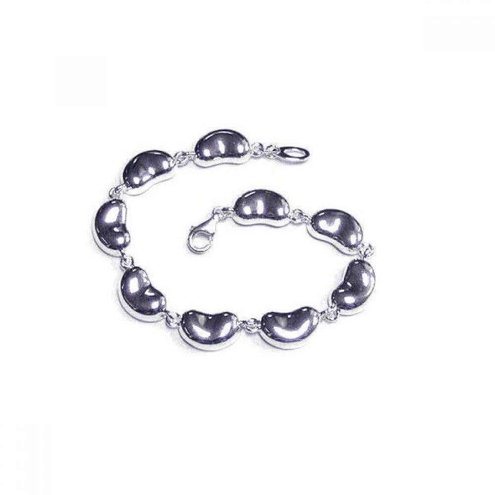 Silver 925 Rhodium Plated Multiple Bean Wire Bracelet - DCB00004 | Silver Palace Inc.