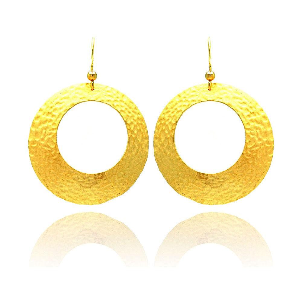 Closeout-Silver 925 Gold Rhodium Plated Round Open Circle Earrings - STE00655 | Silver Palace Inc.