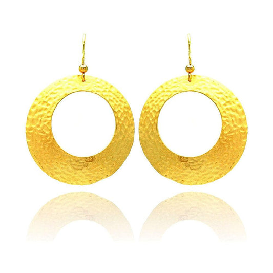 Closeout-Silver 925 Gold Rhodium Plated Round Open Circle Earrings - STE00655 | Silver Palace Inc.