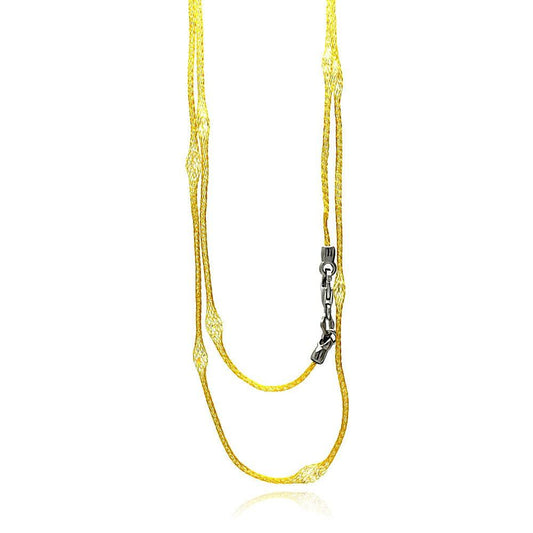 Silver 925 Gold Plated Mystical Chain Italian Necklace - ITN00051GP | Silver Palace Inc.