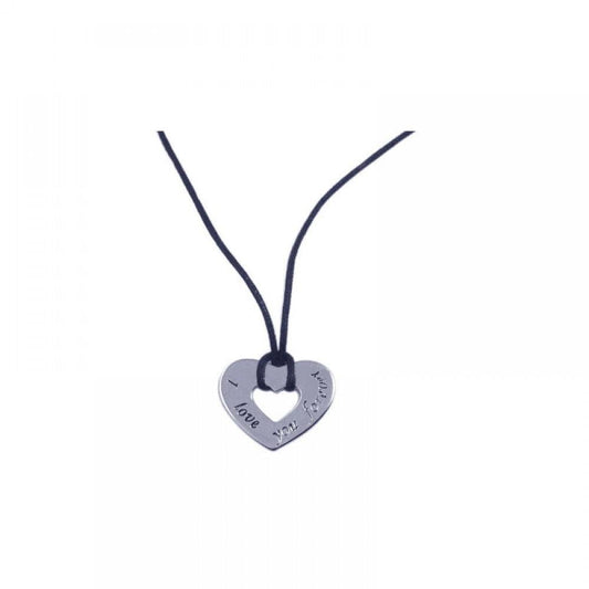 Closeout-Silver 925 Rhodium Plated Heart Medallion Pendant Necklace - STP00777 | Silver Palace Inc.