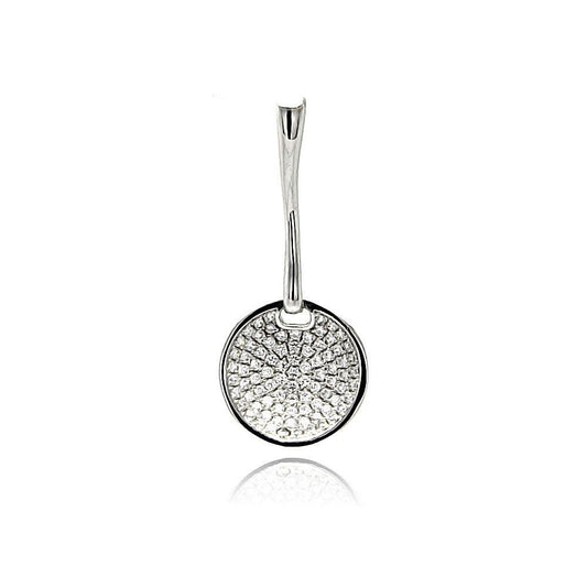 Silver 925 Rhodium Plated Circle Micro Pave CZ Dangling Pendant - ACP00085 | Silver Palace Inc.
