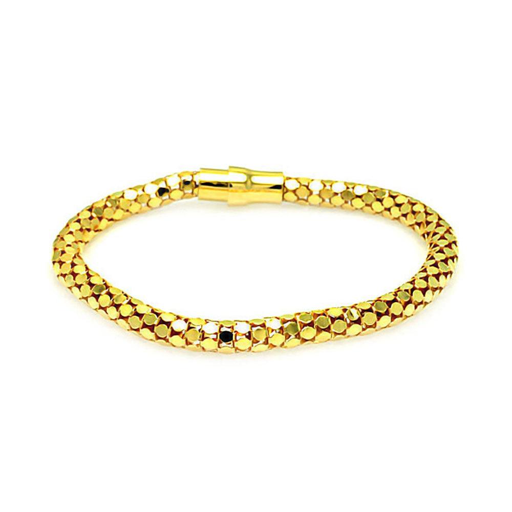 Closeout  Silver 925 Gold Plated Coreana Italian Bracelet - ITB00003GP | Silver Palace Inc.