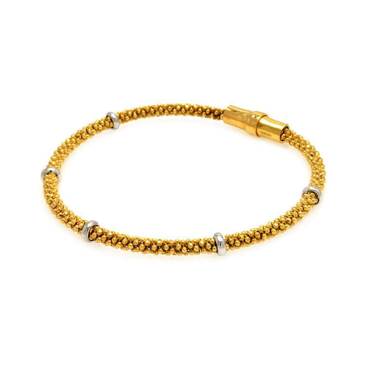 Closeout-Silver 925 Gold Plated Skinny Italian Bracelet - ITB00036GP | Silver Palace Inc.