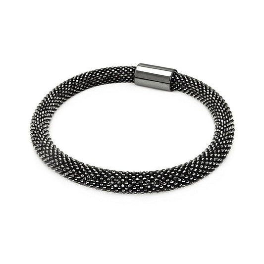 Closeout-Silver 925 Black Rhodium Plated Bead Italian Bracelet - ITB00091BLCK | Silver Palace Inc.