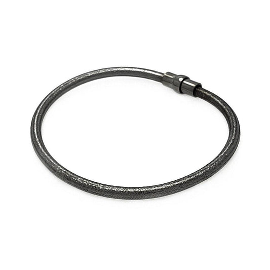 Closeout-Silver 925 Black Rhodium Plated Shiny Italian Bracelet - ITB00092BLK | Silver Palace Inc.