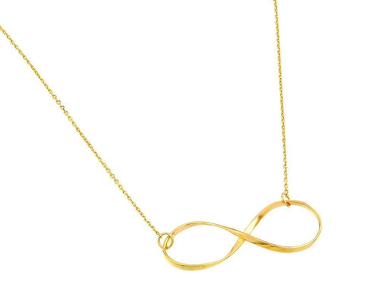 Silver 925 Rhodium Plated Clear CZ Infinity Pendant Necklace - STP01380GP | Silver Palace Inc.