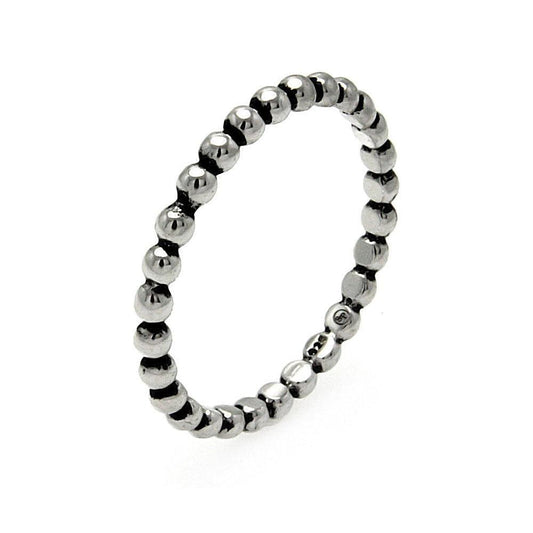 Closeout-Silver 925 Rhodium Plated Bead Stackable Eternity Ring - STR00897 | Silver Palace Inc.